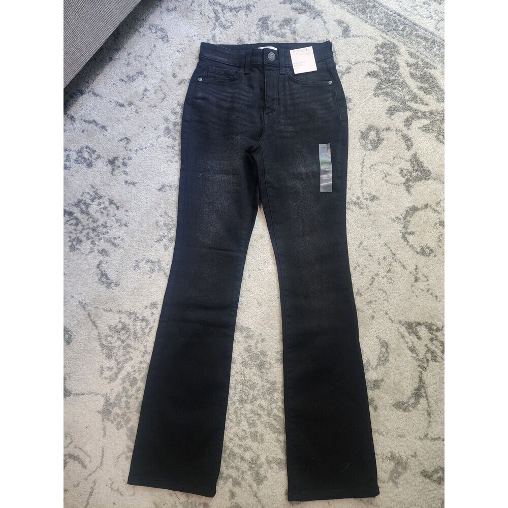 LC Lauren Conrad High Rise Bootcut Jeans Womens 2 Black Stretch NEW